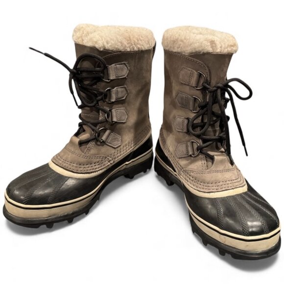 Sorel Caribou Winter Boots – Waterproof Suede & Nylon – Women’s Size 7 Excellent - Picture 1 of 8